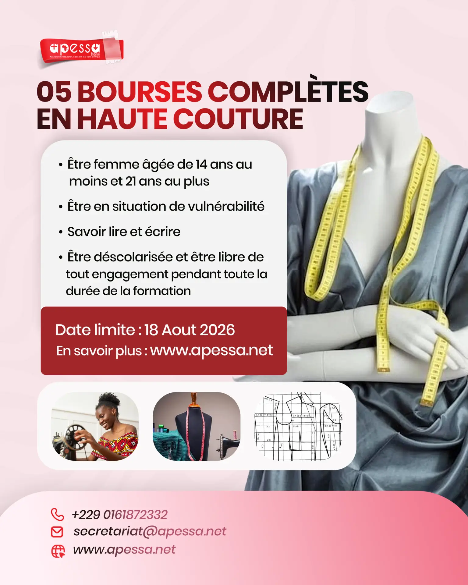 Apessa benin bourse en haute couture